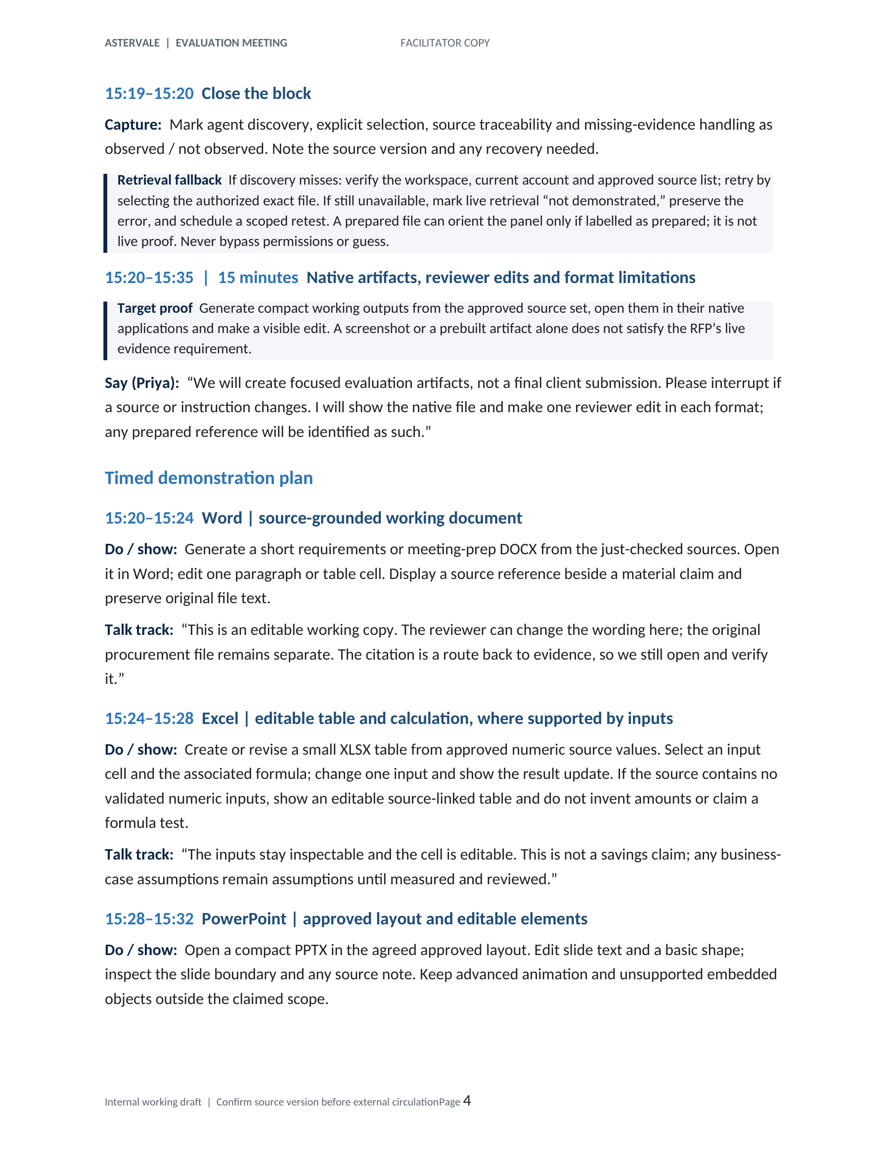 PAGE 4 · Editable output demonstration