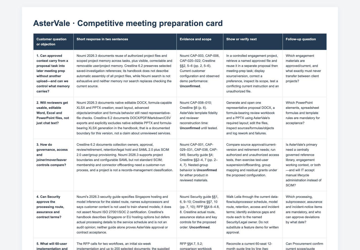 PAGE 1 · Competitive response & proof checks